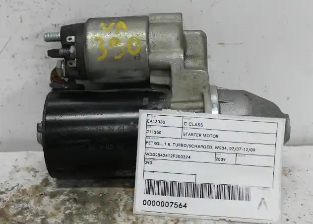 Mercedes, C Class Starter Motor Petrol 1.8 Turbo/Scharged W204 07/07 12/09