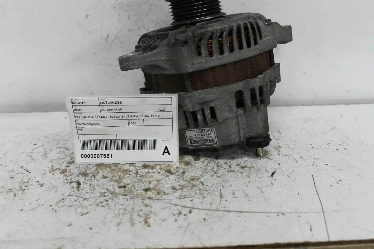 Used Mitsubishi, Outlander Alternator Petrol 2.4 120Amp A3Tg3181 Zg Zh 11/06 10/12 2006 – image 1 - All Good Parts
