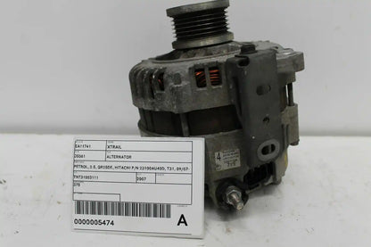 Nissan, Xtrail Alternator Petrol 2.5 Qr25De Hitachi P/N 23100Au40D T31 09/07 04/11