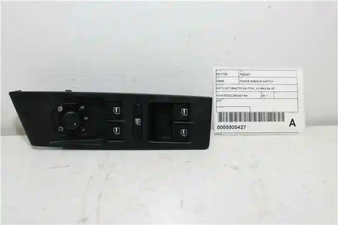 Volkswagen, Passat Power Window Switch Rh Front (Master Switch) 3C/Mk6 B6 B7 Sedan/Wagon W/O Chrome On Switches Type 03/06 05/15