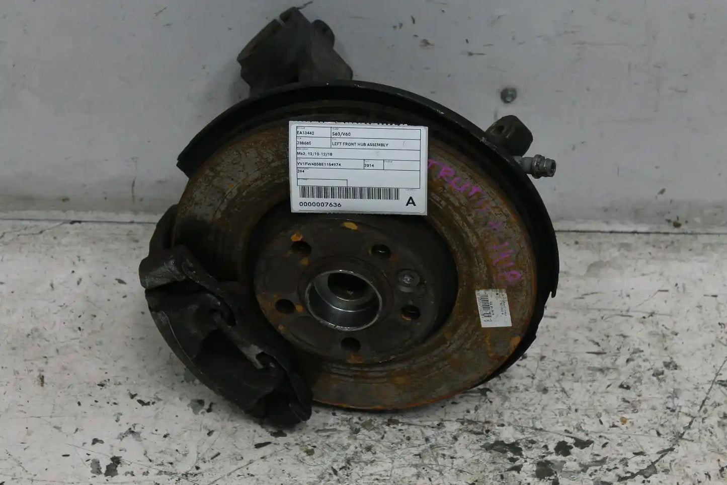 Volvo, S60/V60 Left Front Hub Assembly Mk2 12/10 12/18