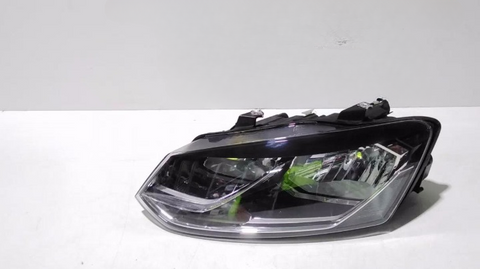 Volkswagen, Polo Left Headlamp , 6R, Halogen, Rectangular Reflector Type, 05/14-09/17