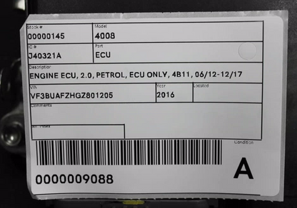 Used Peugeot, 4008 Ecu 2.0 Petrol Ecu Only 4B11 06/12 12/17 2016 – image 1 - All Good Parts
