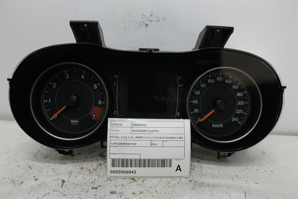 Jeep, Cherokee Instrument Cluster Petrol 2.4/3.2 Kl Sport/Longitude/Blackhawk 3.5In Display Type 02/14 03/18