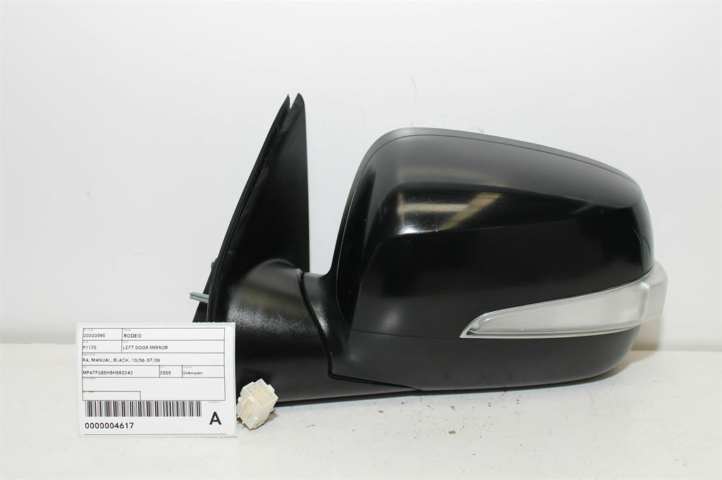 Holden, Rodeo Left Door Mirror Ra Manual Black 10/06 07/08