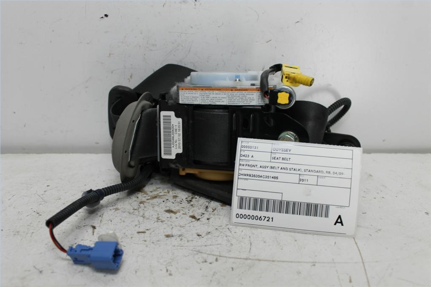 Honda, Odyssey Seat Belt Rh Front Assy (Belt And Stalk) Standard Rb 04/09 12/13