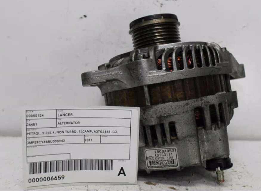 Mitsubishi, Lancer Alternator Petrol 2.0/2.4 Non Turbo 120Amp A3Tg3181 Cj 07/07 06/12