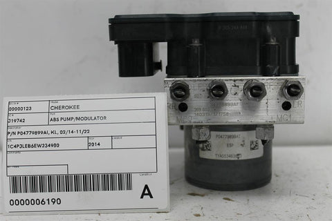 Jeep, Cherokee Abs Pump/Modulator P/N P04779899Ai Kl 02/14 11/22