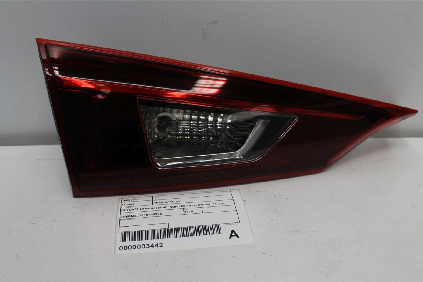 Mazda, 3 Rear Garnish Tailgate Lamp (Lh Side) Non Led Type Bm Bn 11/13 02/19