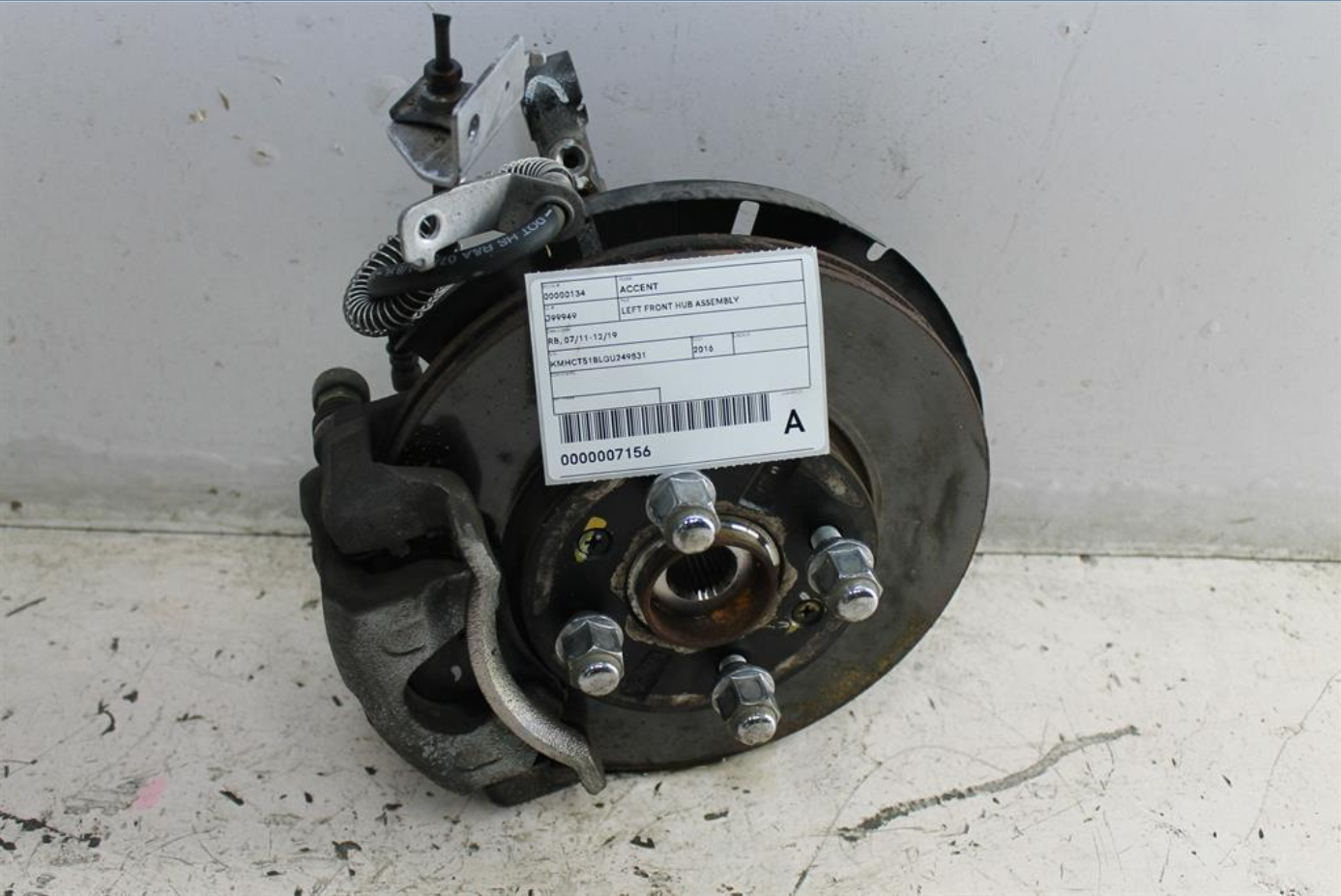 Hyundai, Accent Left Front Hub Assembly Rb 05/11 12/19