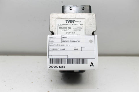 Renault, Trafic Abs Pump/Modulator X83 Auto T/M 04/04 12/14