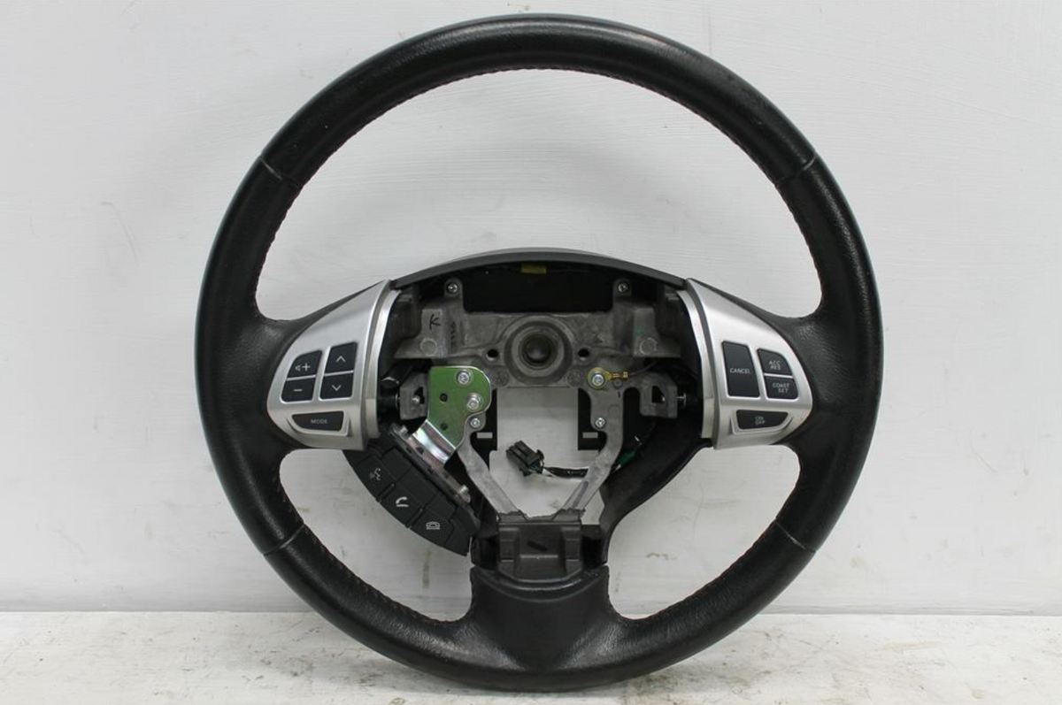 Used Mitsubishi, Outlander Steering Wheel Zh Leather Non Paddle Shift W/ Phone Control 09/09 10/12 2012 – image 1 - All Good Parts