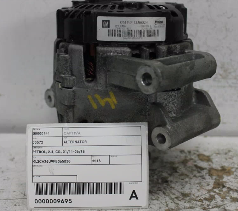 Holden, Captiva Alternator Petrol 2.4 Cg 01/11 06/18