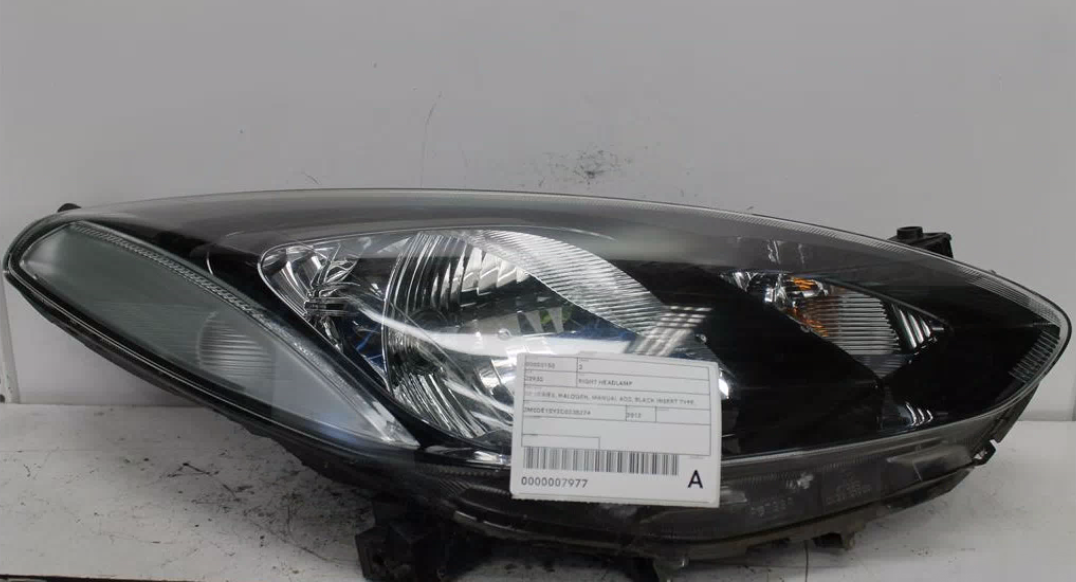 Mazda, 2 Right Headlamp De Series Halogen Manual Adj Black Insert Type 09/07 09/14