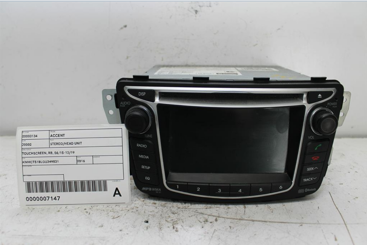 Used Hyundai, Accent Stereo/Head Unit Touchscreen Rb 06/15 12/19 2016 – image 1 - All Good Parts