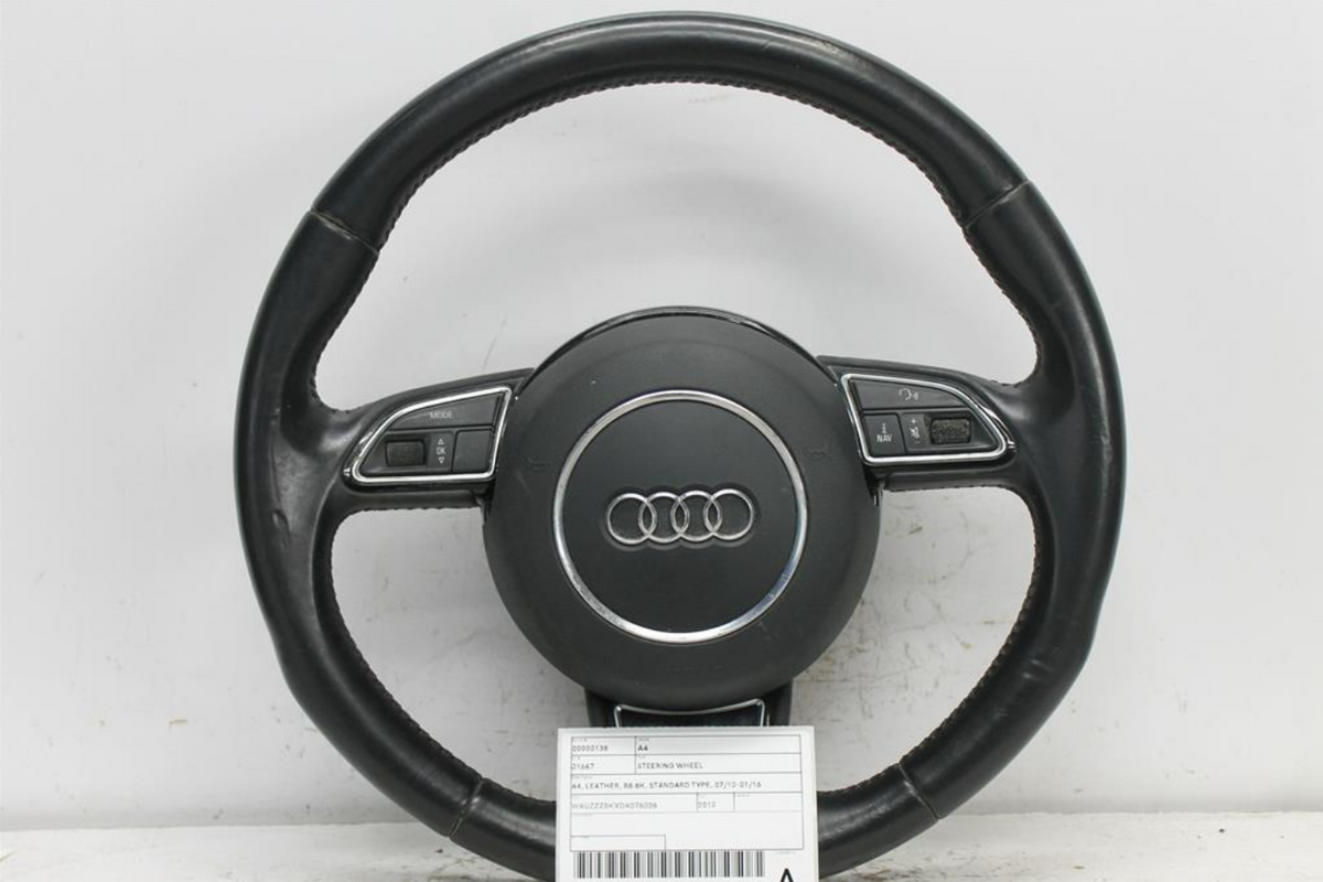 Used Audi, A4 Steering Wheel A4 Leather B8 8K Standard Type 07/12 01/16 2012 – image 1 - All Good Parts