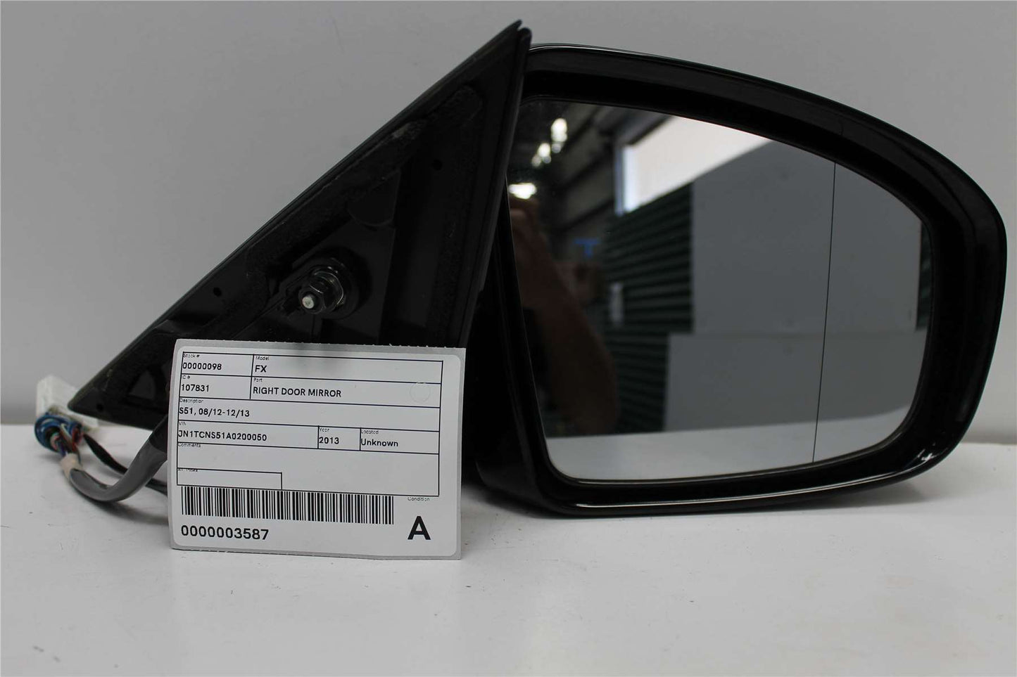 Infiniti, FX37 Right Door Mirror S51 08/12 12/13