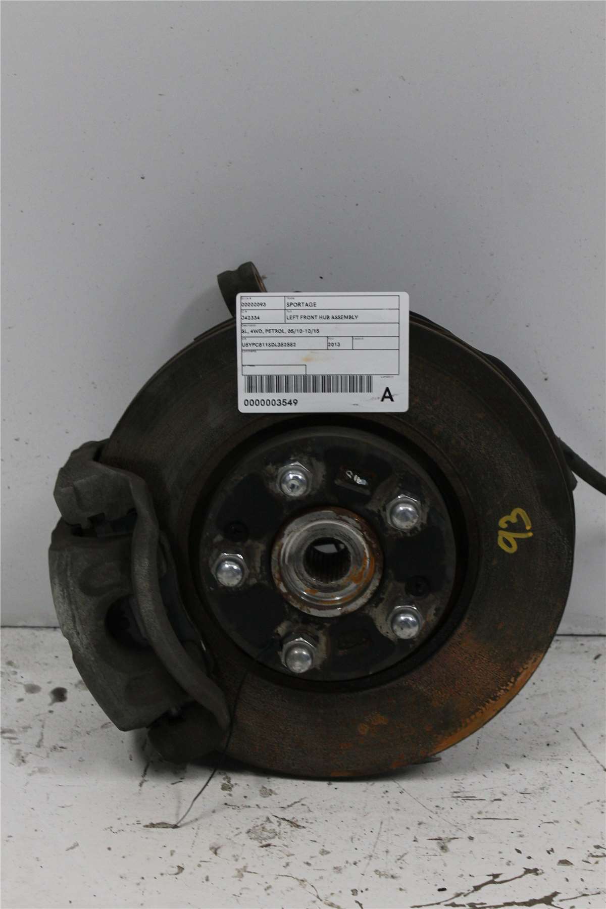 Kia, Sportage Left Front Hub Assembly Sl 4Wd Petrol 05/10 10/15