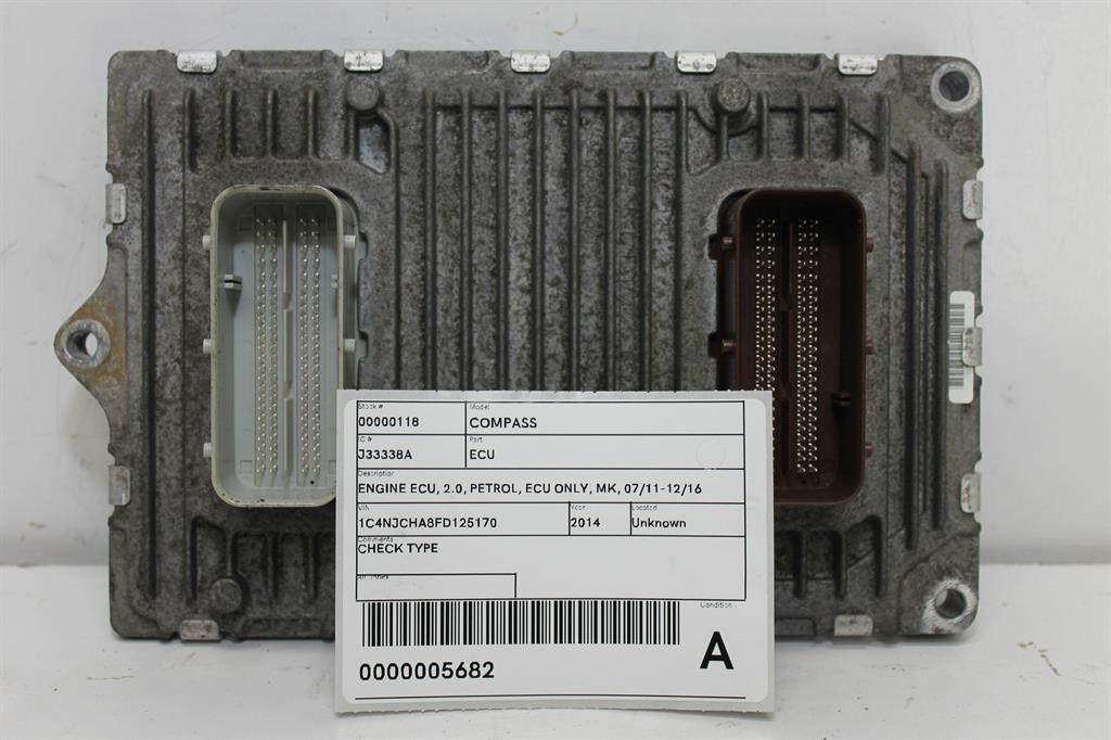 Jeep, Compass Ecu 2.0 Petrol Ecu Only Mk 07/11 12/16