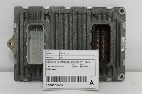 Jeep, Compass Ecu 2.0 Petrol Ecu Only Mk 07/11 12/16