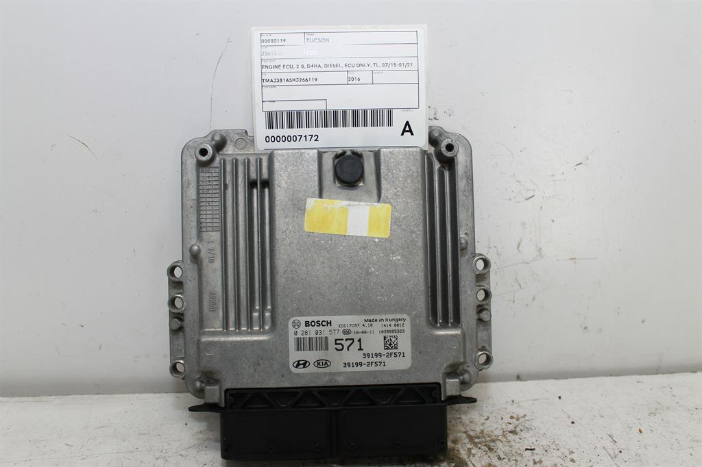 Hyundai, Tucson Ecu 2.0 D4Ha Diesel Ecu Only Tl 07/15 01/21