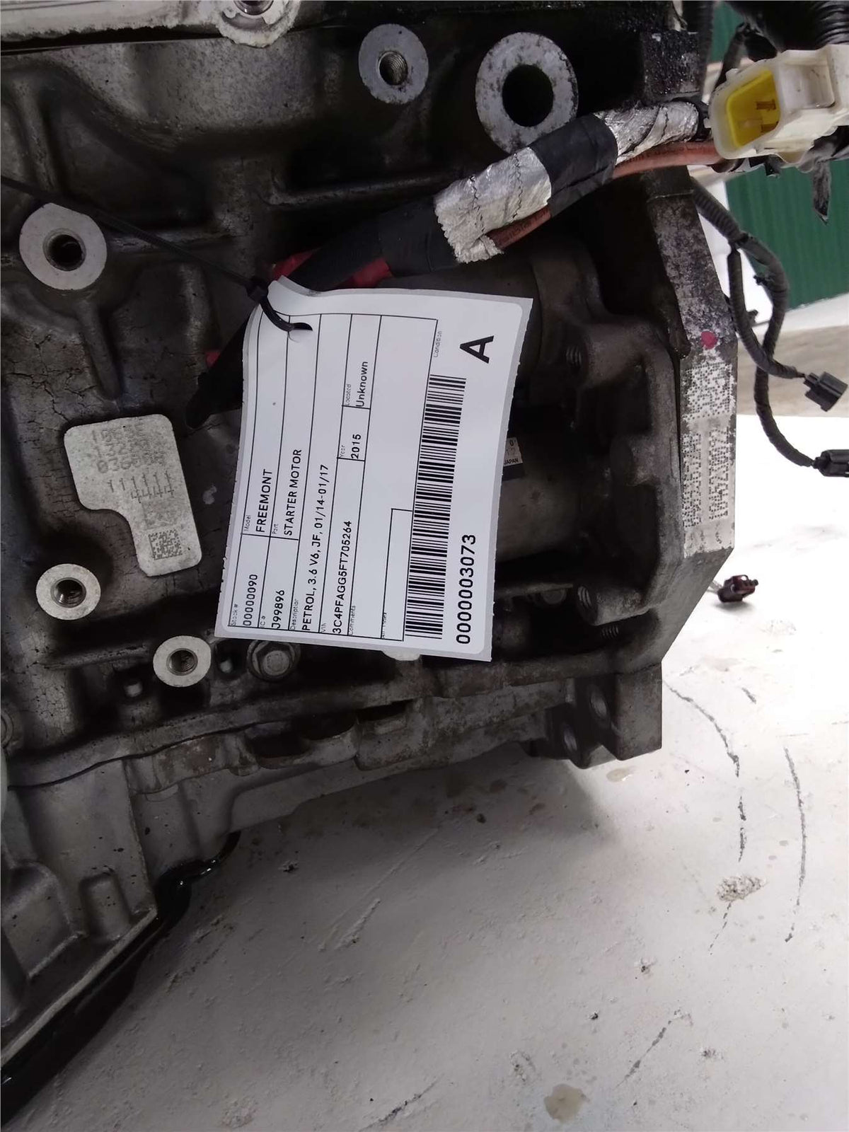 Used Fiat, Freemont Starter Motor Petrol 3.6 V6 Jf 01/14 01/17 2015 – image 1 - All Good Parts