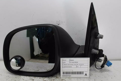 Volkswagen, Amarok Left Door Mirror 2H Manual Fold Black 6 Pin Type 10/10 07/13