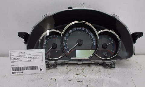 Toyota, Corolla Instrument Cluster 1.8 2Zr Fe Auto T/M Ascent Zre182R Hatch 10/12 05/15