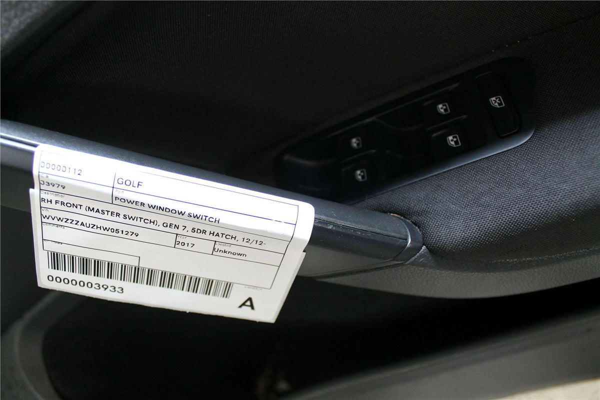 Used Volkswagen, Golf Power Window Switch Rh Front (Master Switch) Gen 7 5Dr Hatch 12/12 08/20 2017 – image 1 - All Good Parts