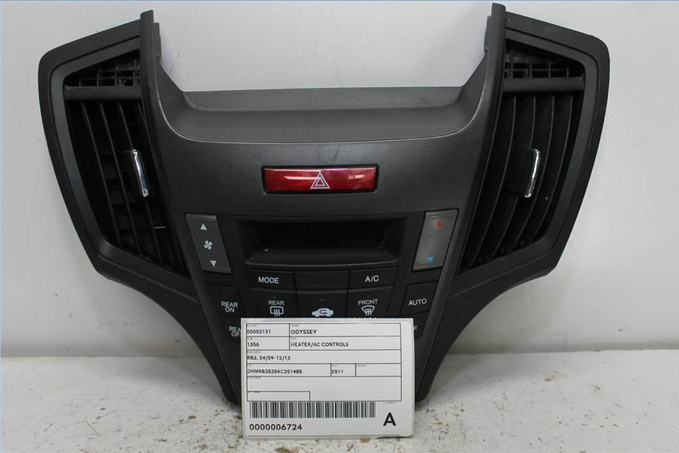 Honda, Odyssey Heater/Ac Controls Rb3 04/09 12/13