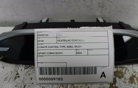 LDV, T60 Heater/Ac Controls Climate Control Type Sk8C 09/21