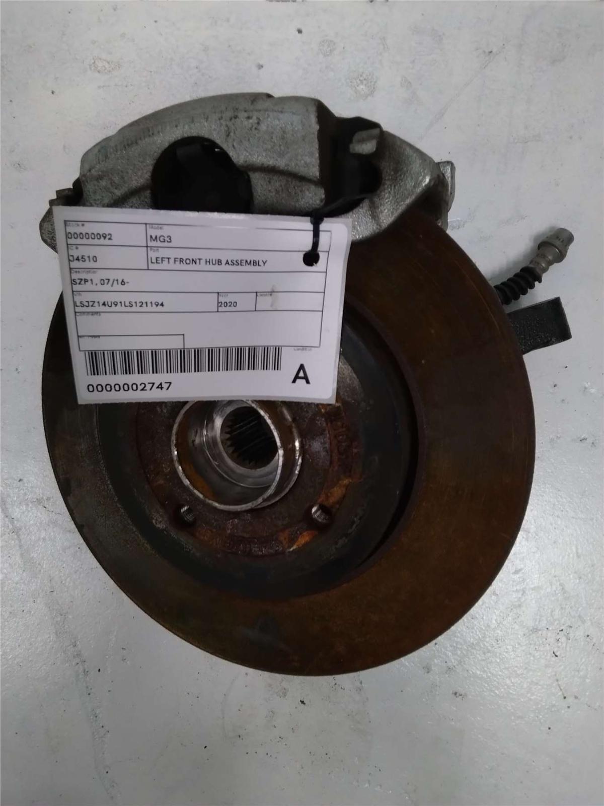 MG, MG3, Left Front Hub Assembly